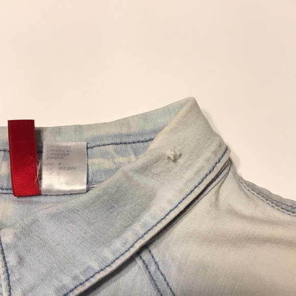 Vintage H&M Divided Denim Button Down With Washed Out Sleeves Sz Small. - Picture 8 of 8